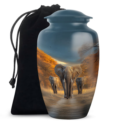 Elephant Memorial Ashes Urn For Dad - Elephant Family Cremation Urn