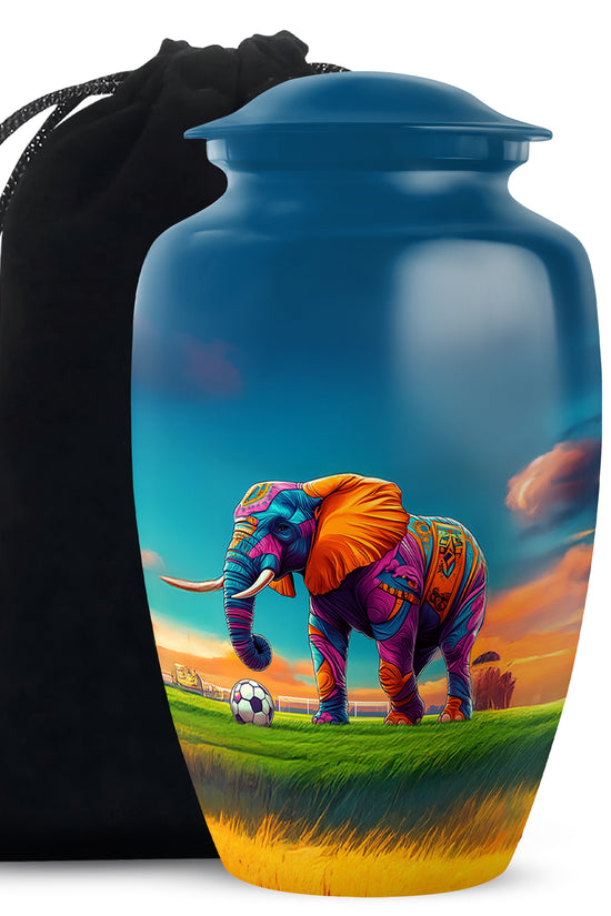 Playful Elephant Artwork Urn - Artistic Elephant Urn For Mom And Dad