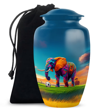 Playful Elephant Artwork Urn - Artistic Elephant Urn For Mom And Dad