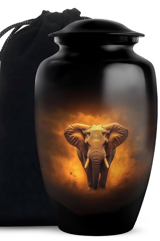 Elephant Tribute Memorial Urn - Stylish Cremation Urn For Human Ashes