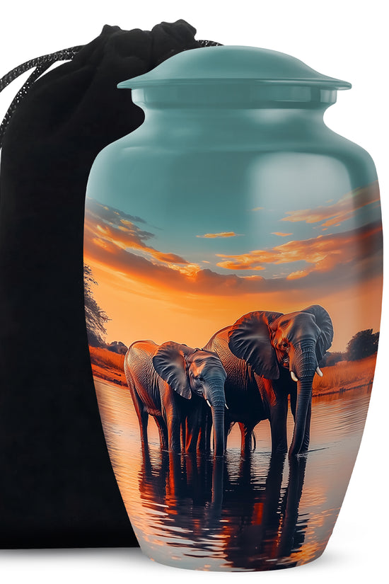 Elephant Mother Bond Memorial Urn - Peaceful Cremation Urn For Mother