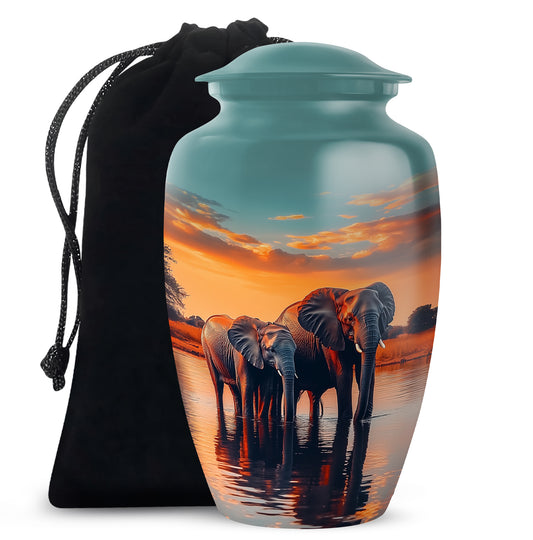 Elephant Mother Bond Memorial Urn - Peaceful Cremation Urn For Mother
