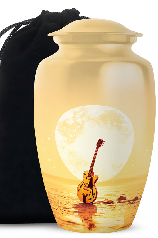 Guitar In Beach Urn - Beautiful Artistic Memorial Urns For Human Ashes
