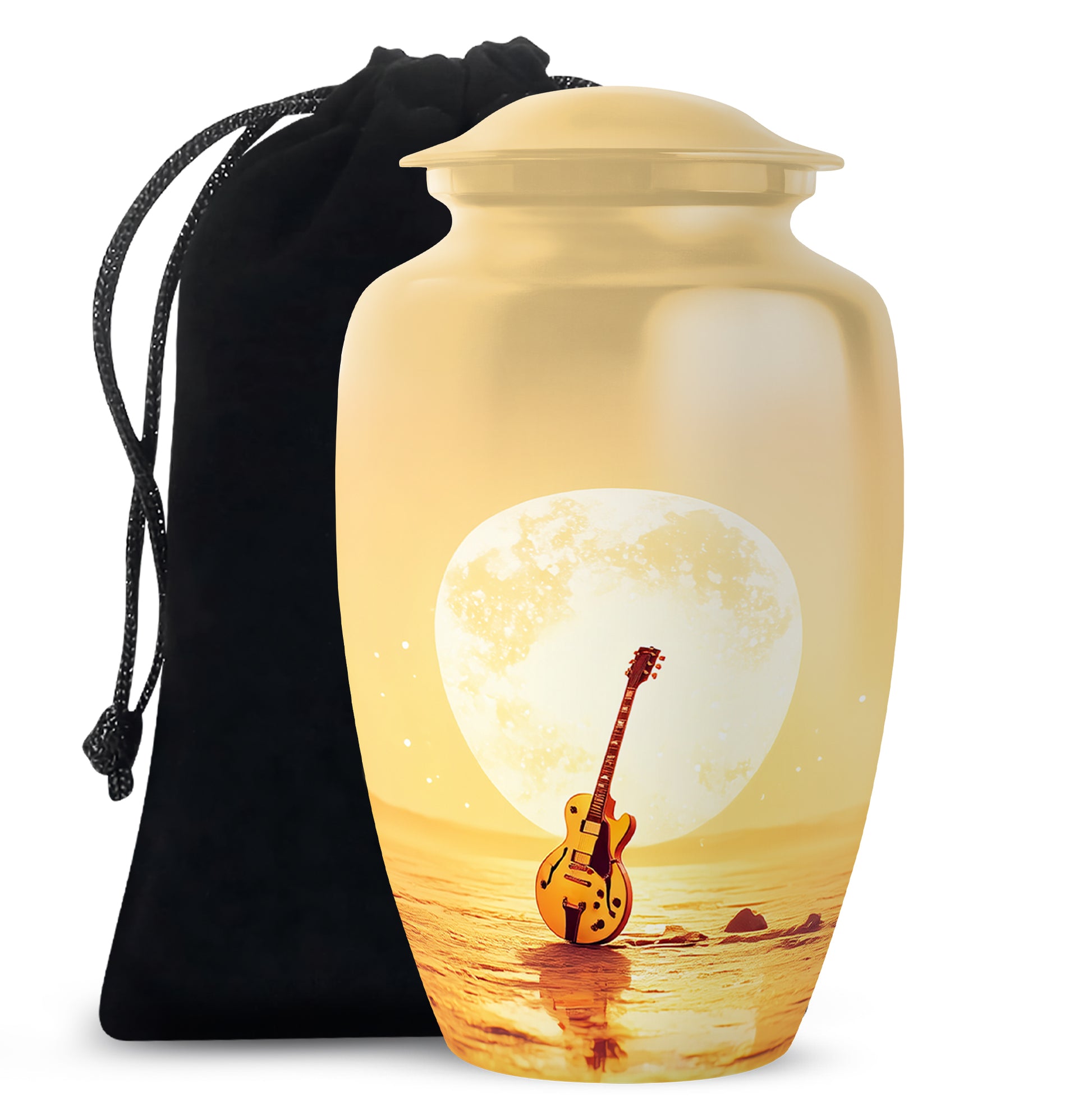 Guitar In Beach Urn - Beautiful Artistic Memorial Urns For Human Ashes