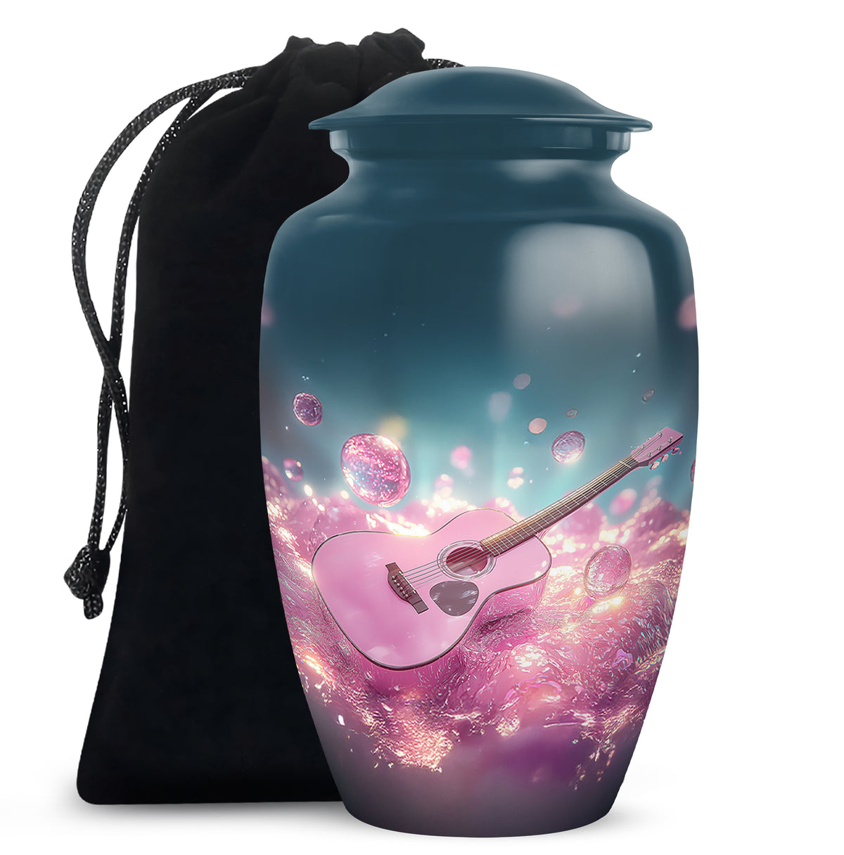 Beautiful Pink Guitar - Unique Large Burial Urns For Women Ashes