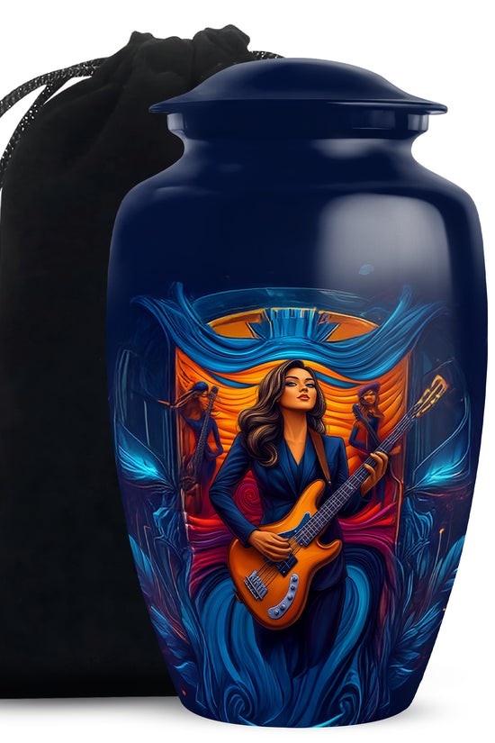 Artistic Guitar Burial Urn - Beautifully Crafted Funeral Urns For Women