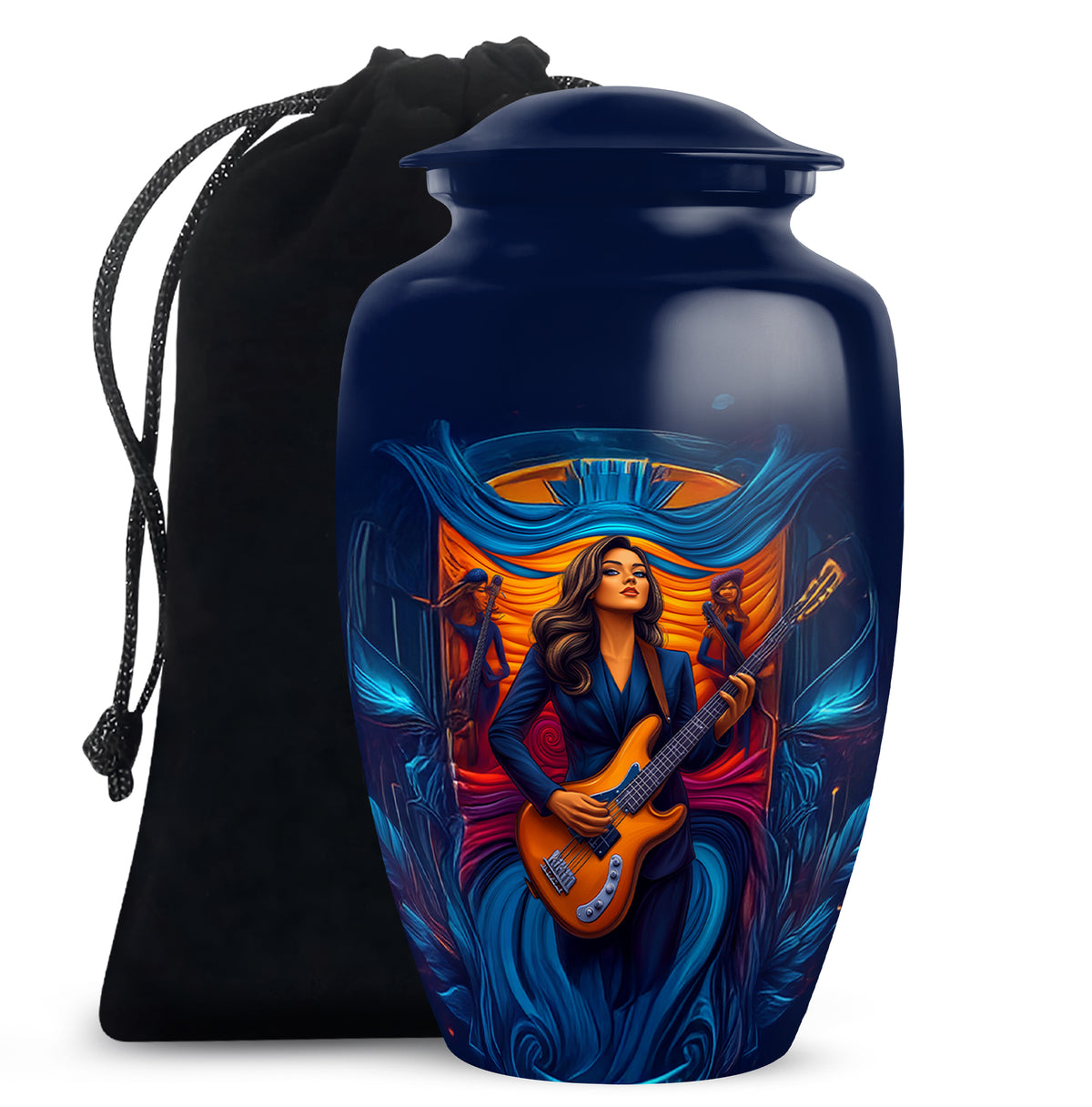 Artistic Guitar Burial Urn - Beautifully Crafted Funeral Urns For Women