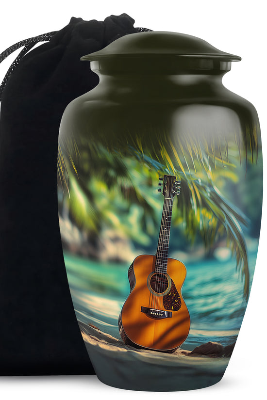 Ocean Guitar Urns -Tropical Cremation Memorial Urn For Loved Ones