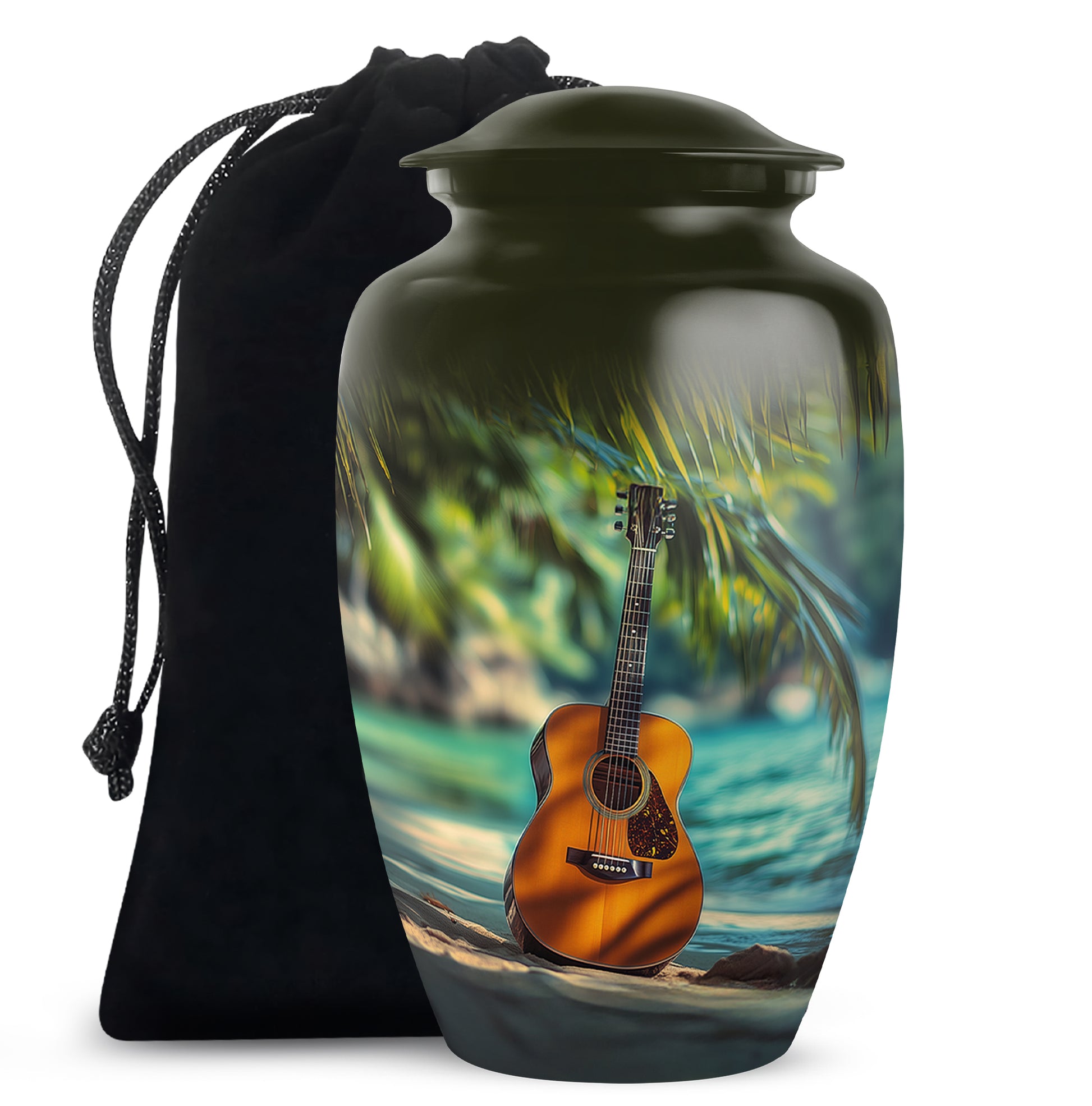 Ocean Guitar Urns -Tropical Cremation Memorial Urn For Loved Ones