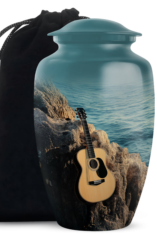 Music Guitar Cremation Urn -Beach Theme Urn For Ashes