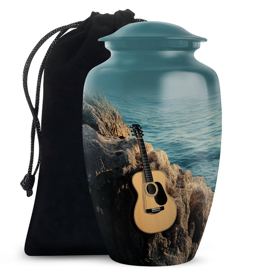Music Guitar Cremation Urn -Beach Theme Urn For Ashes