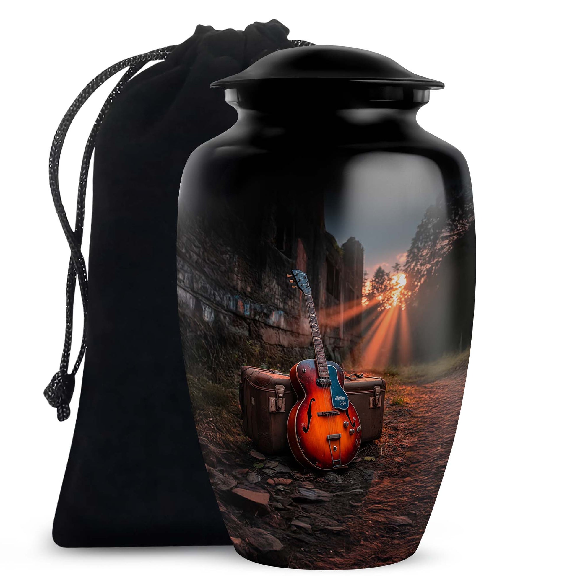 Guitar Memorial Urn - Musical Theme Cremation Urn For Adult Ashes