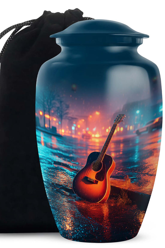 Guitar Cremation Urn - Street Music Theme Memorial Urn For Human Ashes