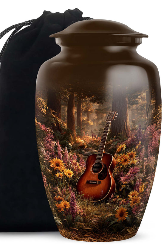 Guitar Theme Funeral Urn - Beautiful Cremation Urn For Loved Ones