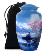 Lakeside Fishing Memorial Urn - Beautiful Cremation Urn For Human Ashes