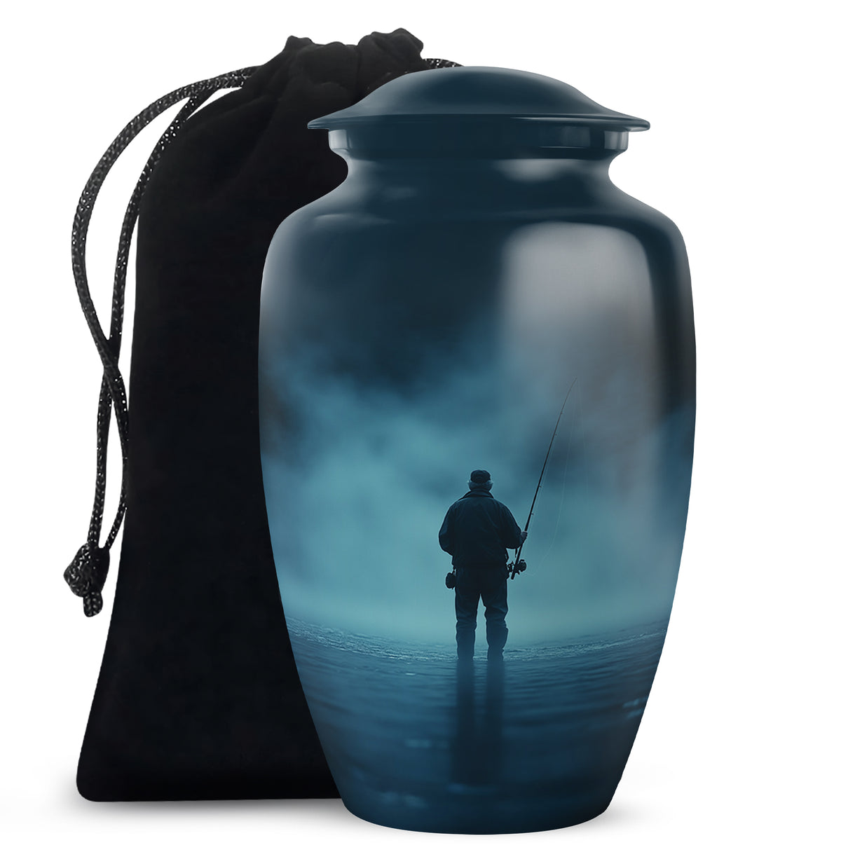 Fishing Funeral Urn – Peaceful Lake Memorial Urn For Adults