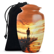 Fisherman Funeral Urn – Sunset Cremation Urn for Human Ashes