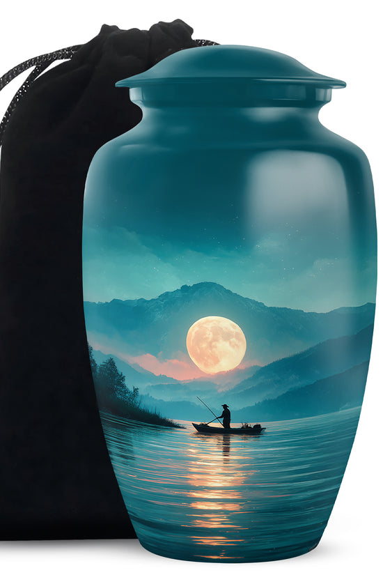 Moon Fishing Cremation Urn - Night Sky Cremation Urn For Burial