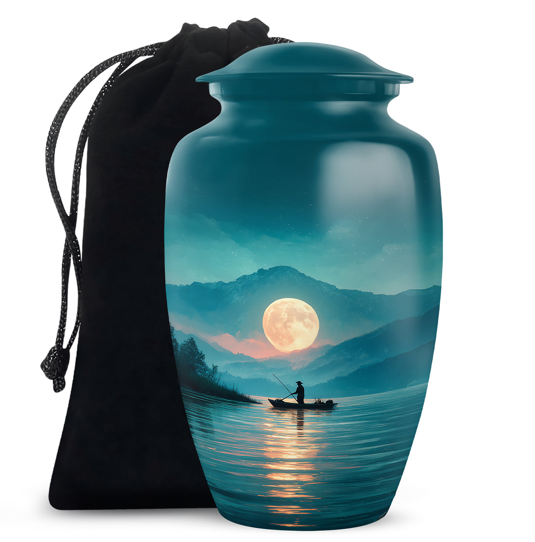 Moon Fishing Cremation Urn - Night Sky Cremation Urn For Burial