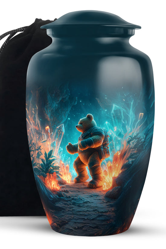 Adventure Teddy Bear Cremation Urn - Beautiful Memorial Urn For Male & Female