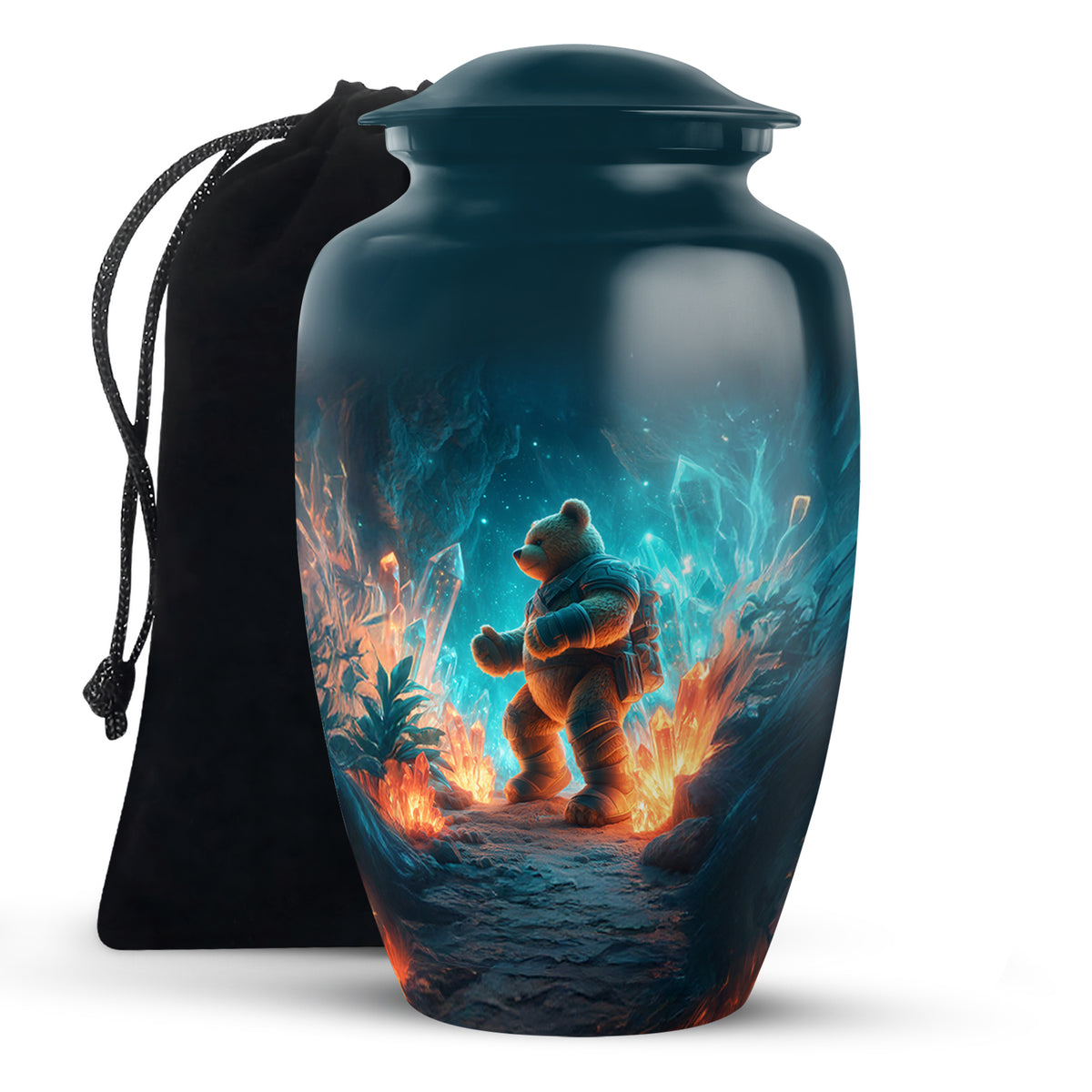 Adventure Teddy Bear Cremation Urn - Beautiful Memorial Urn For Male & Female