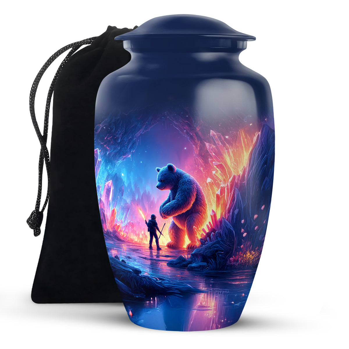 Cave Bear Cremation Urn - Protector Memorial Urn For Father & Mother