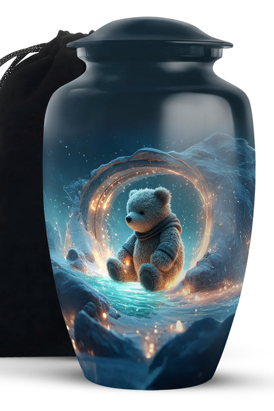 Cute Teddy Bear Memorial Urn - Funeral Urn For Human Ashes