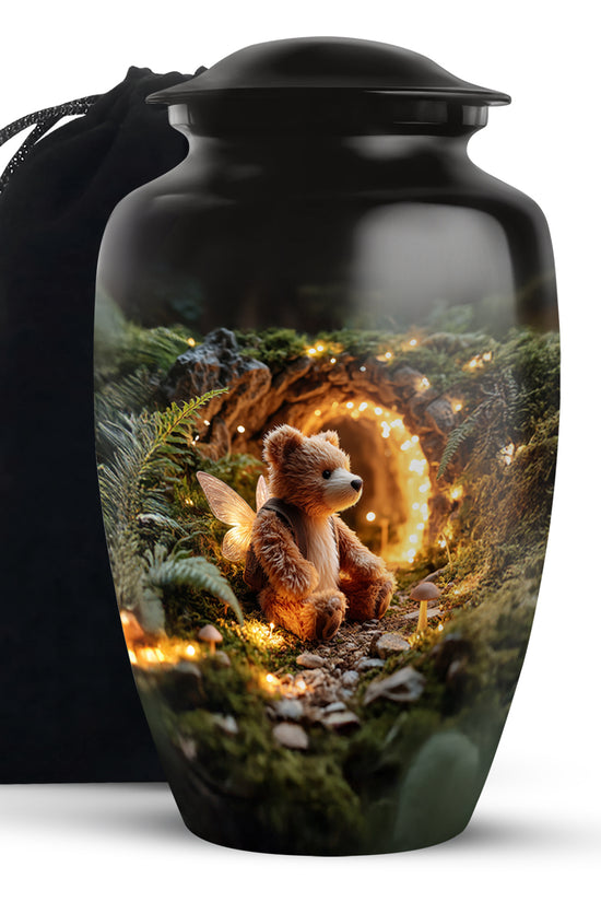 Fairy Teddy Bear Memorial Urn - Peaceful Cremation Urn For Loved Ones