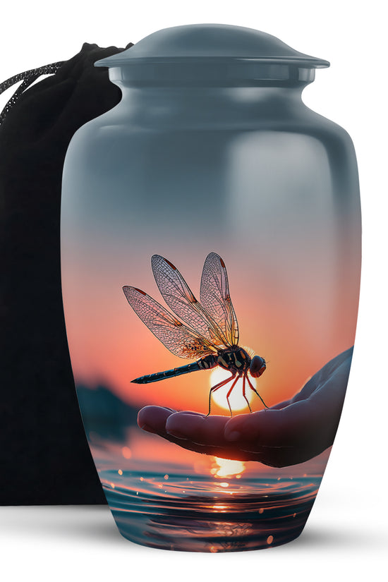 Nature Dragonfly Memorial Urn – Sunset Cremation Urn For Adult Ashes