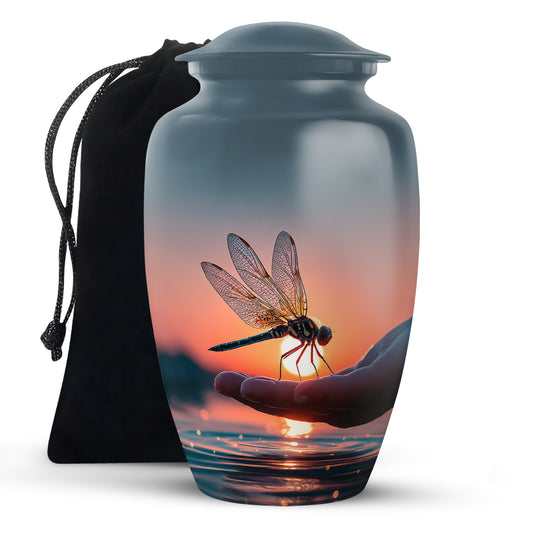 Nature Dragonfly Memorial Urn – Sunset Cremation Urn For Adult Ashes