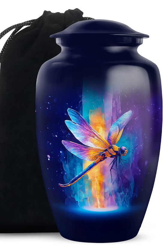 Dragonfly Cremation Urn - Colorful Light Memorial Urn For Human Ashes