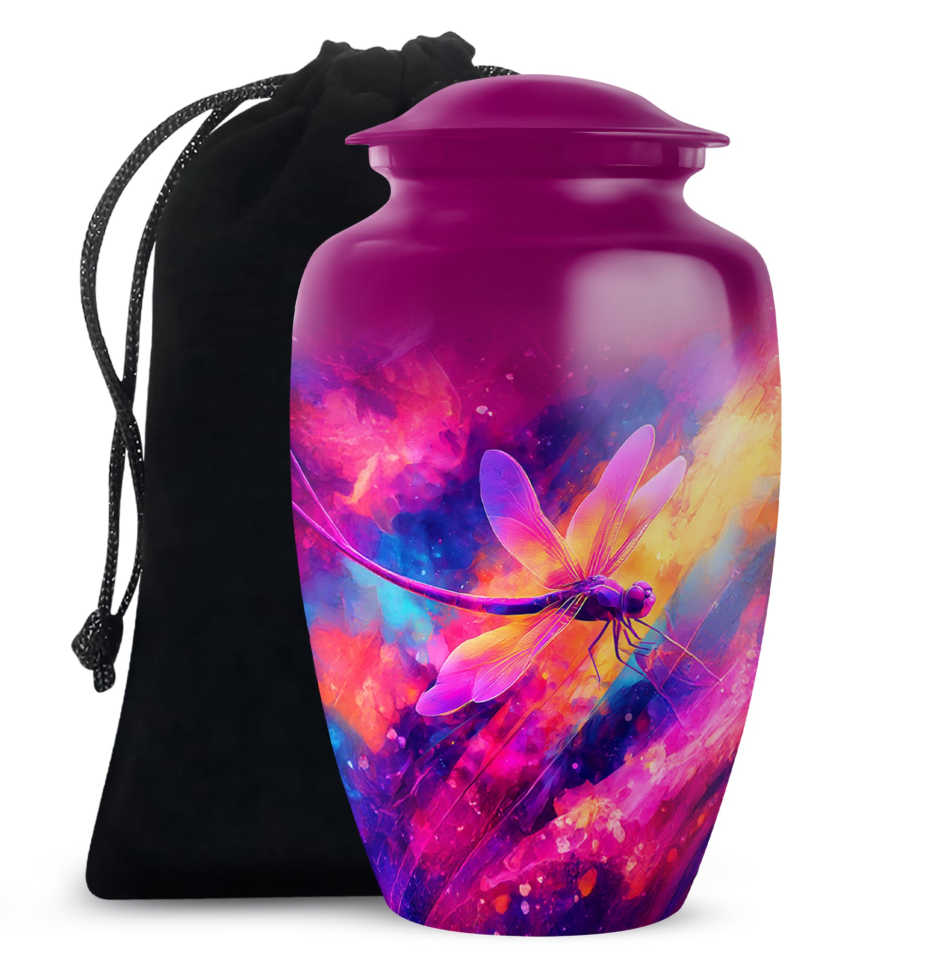 Elegant Dragonfly Cremation Urn - Colorful Memorial Urn For Adult Ashes