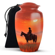 Horserider Funeral Urns - Beautiful Sunrise Container For Human Ashes