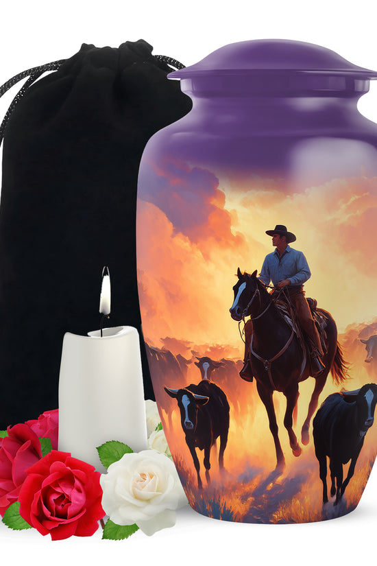 Cowboy Burial Urns For Ashes - Memorial Buria Urns For Pet Ashes