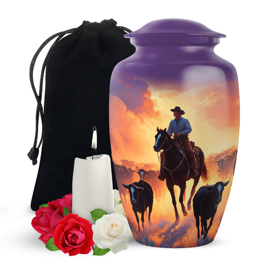 Cowboy Burial Urns For Ashes - Memorial Buria Urns For Pet Ashes