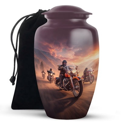 Motorcycle Riders Cremation Urn - Biker Memorial Urn For Loved Ones