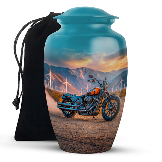 Motorcycle Funeral Urn For Men - Mountain Cremation Urn For Adult Ashes