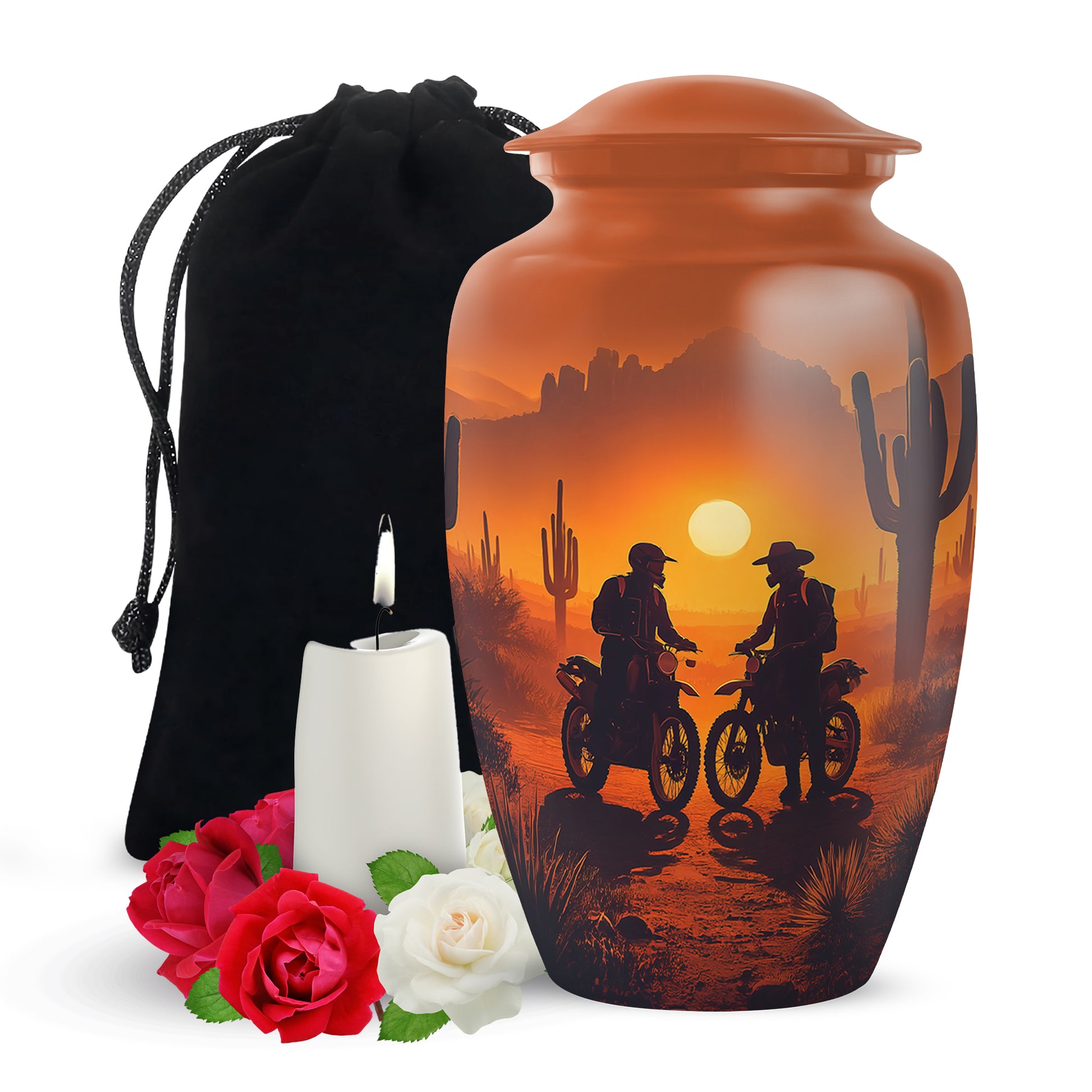 Desert Riders Memorial Urn - Beautiful Sunset Cremation For Human Ashes