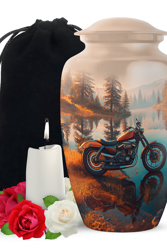 Scenic Forest Lake Cremation Urn - Memorial Urn For Loved Ones