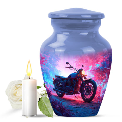 Blue Resounding Bike Memorial Urn for Ashes - 10-inch, 200 cu in - Karyliz
