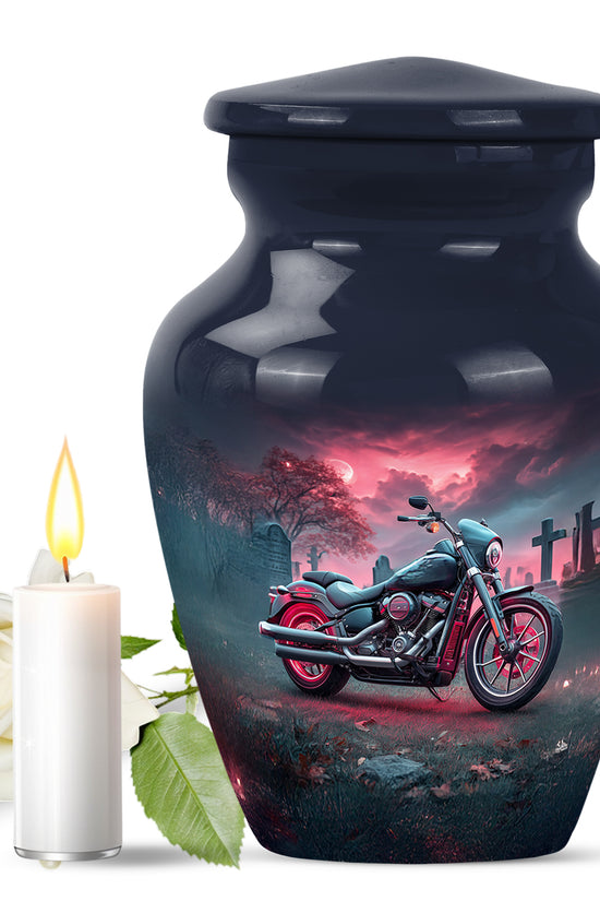 Personalized Eternal Bike Cremation Urns - Blue 10-inch, 200 cu in - Karyliz