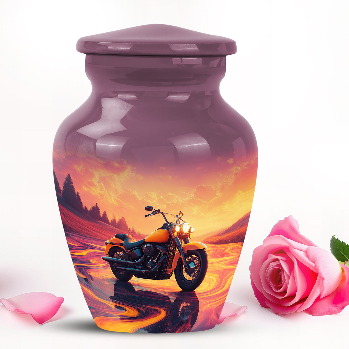 Personalized Elegant Bike Cremation Urns - Pink 10-inch, 200 cu in - Karyliz