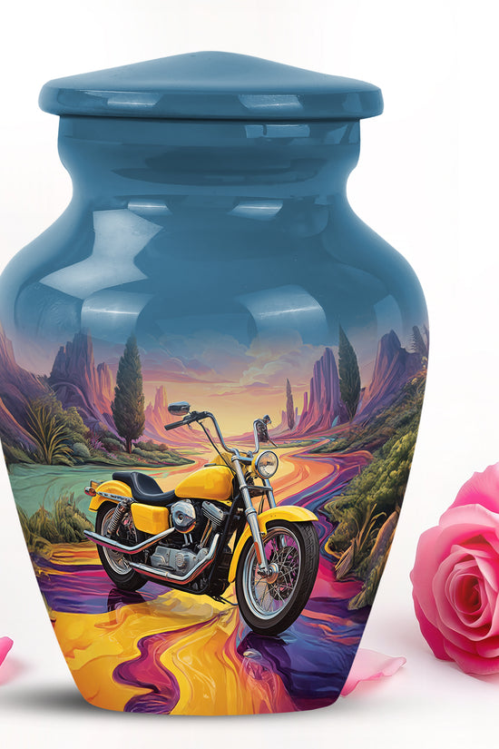 Personalized Bike Cremation Urns - Eminent Blue 10-inch, 200 cu in - Karyliz
