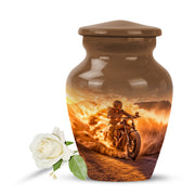 Gold Bike Sentinel Cremation Urns for Human Ashes - 10-inch, 200 cu in - Karyliz