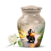 Gold Bike Memorial Cremation Urns for Human Ashes - 10-inch, 200 cu in - Karyliz