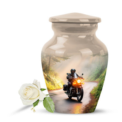 Gold Bike Memorial Cremation Urns for Human Ashes - 10-inch, 200 cu in - Karyliz
