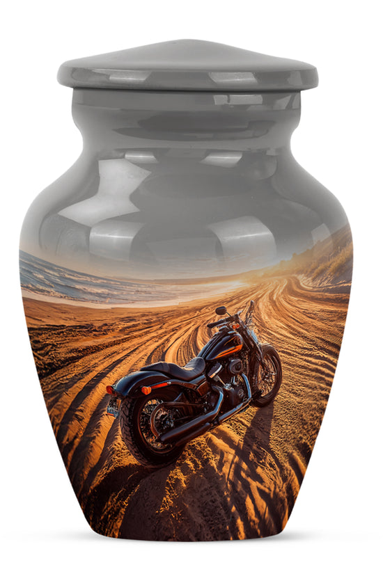 Distinguished Gray Bike Cremation Urn for Ashes - 10-inch, 200 cu in - Karyliz