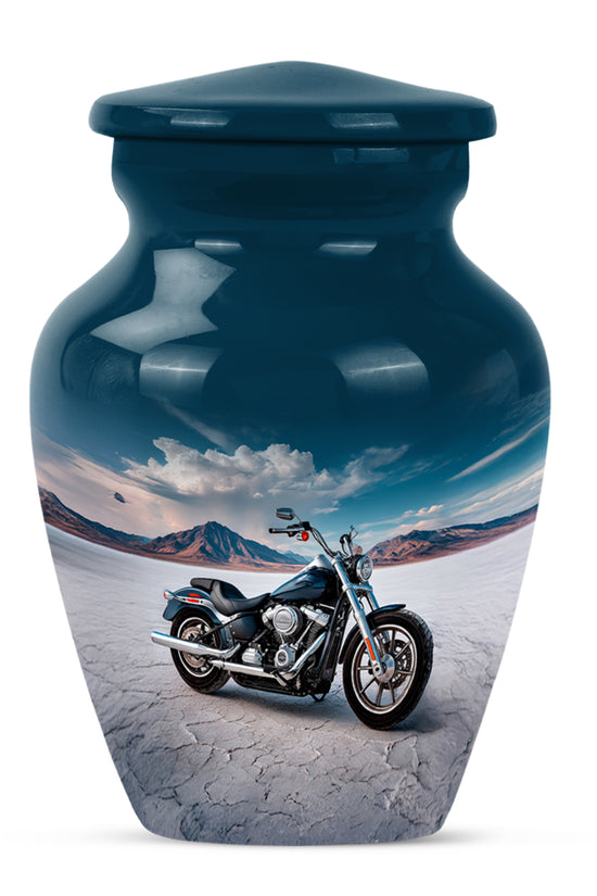 Lustrous Bike Cremation Urns for Human Ashes - Blue 10-inch - Karyliz
