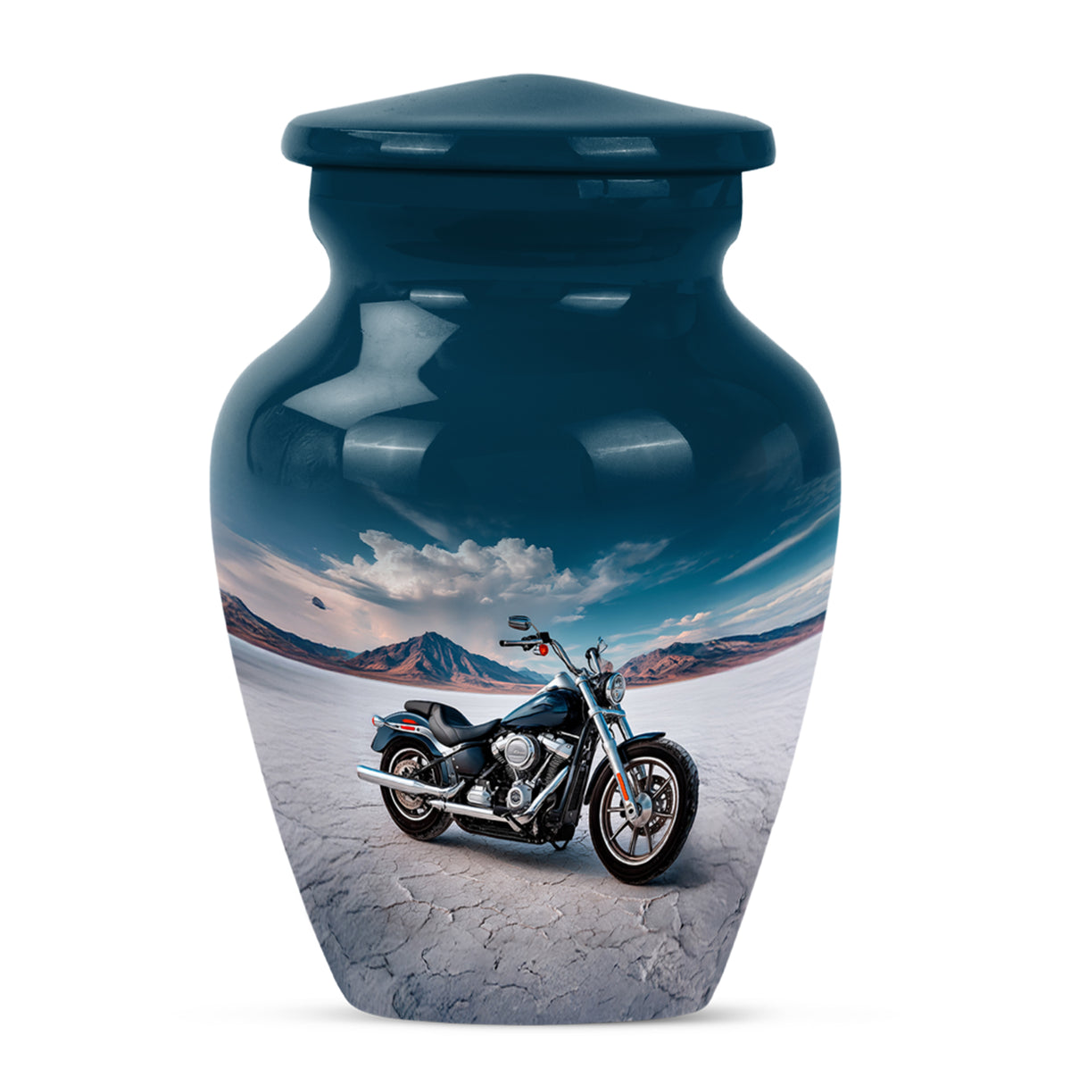 Lustrous Bike Cremation Urns for Human Ashes - Blue 10-inch - Karyliz