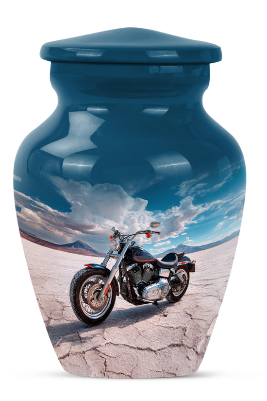 Hallowed Bike Cremation Urns for Human Ashes - Blue 10-inch - Karyliz